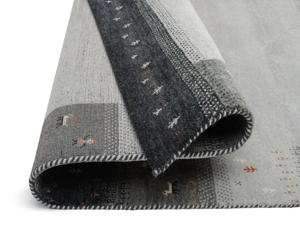 Teppich aus Indien Intense Mala Grau 70 x 140 cm