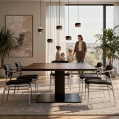 TRIO 5-flg LED Pendellampe Orbit-S Nickel