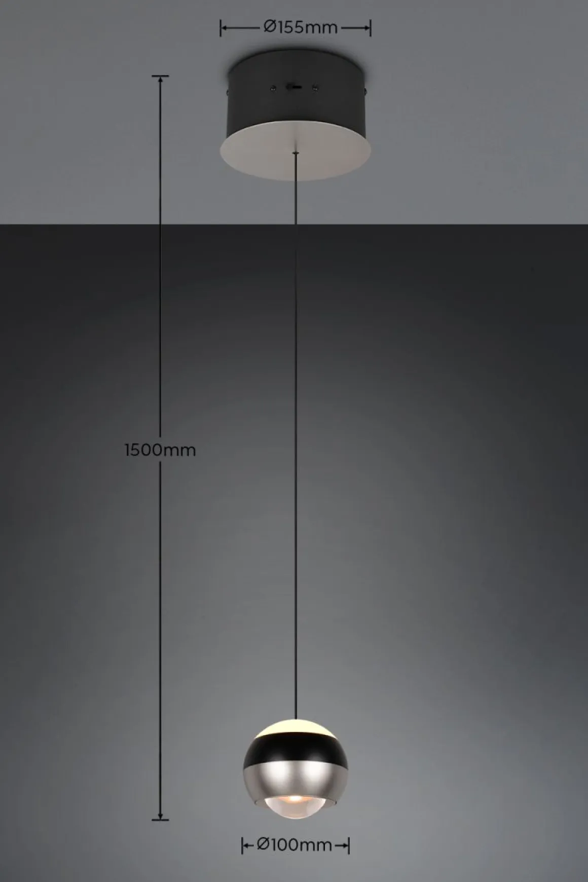 TRIO 1flg LED Pendellampe Orbit-S Nickel