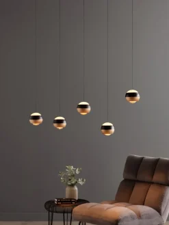 TRIO 5-flg LED Pendelleuchte Orbit-S Schwarz
