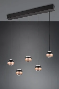 TRIO 5-flg LED Pendelleuchte Orbit-S Schwarz