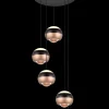 TRIO 5-flg runde LED Pendelleuchte Orbit-S Schwarz