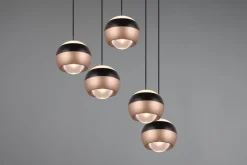 TRIO 5-flg runde LED Pendelleuchte Orbit-S Schwarz