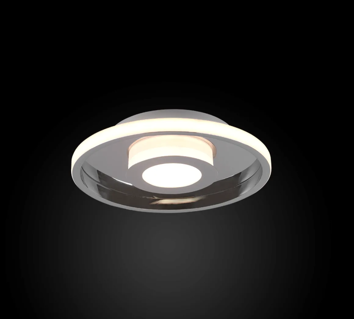 TRIO LED Deckenleuchte Ascari Chrom Ø 30 cm