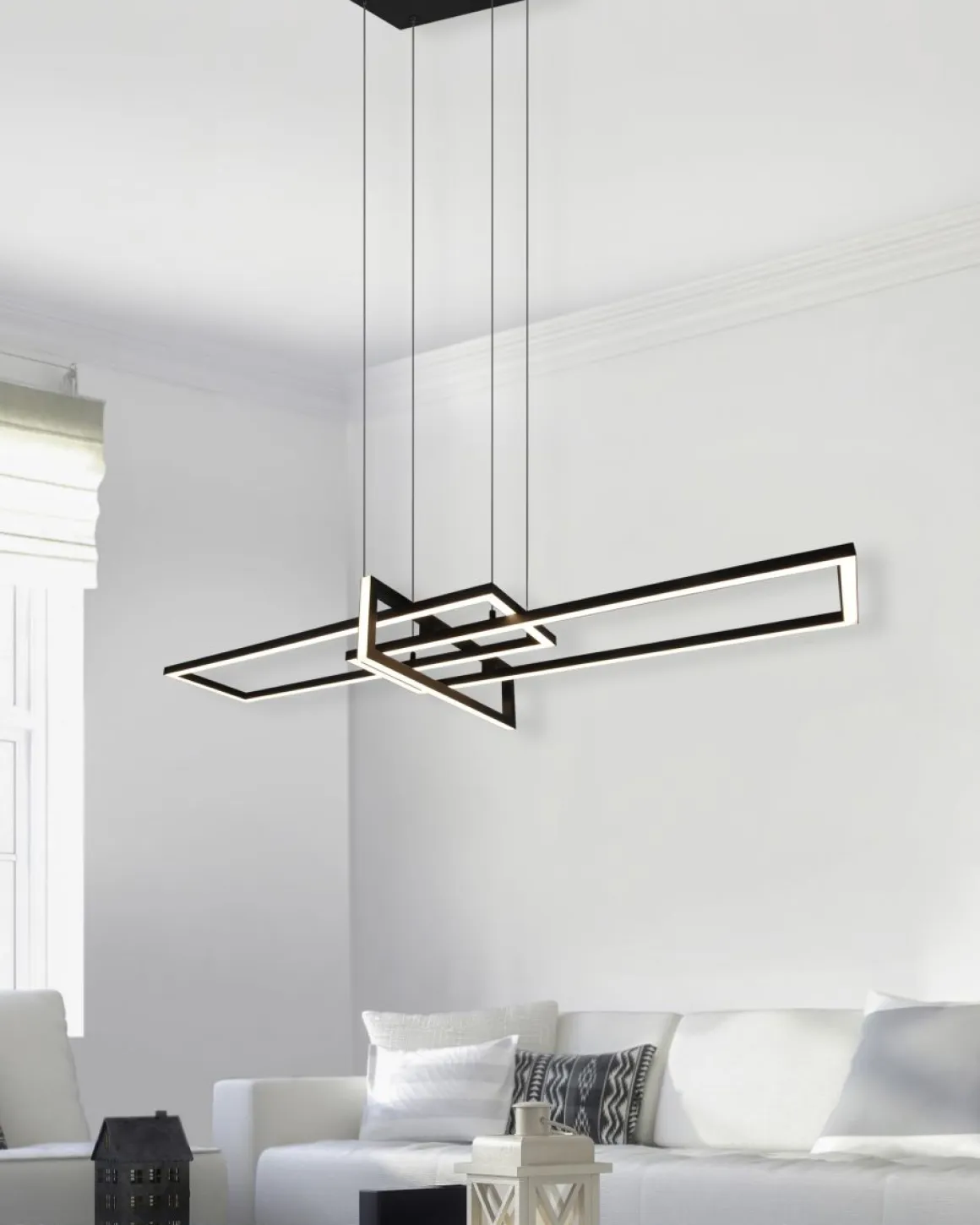 TRIO LED Pendelleuchte Salinas Schwarz