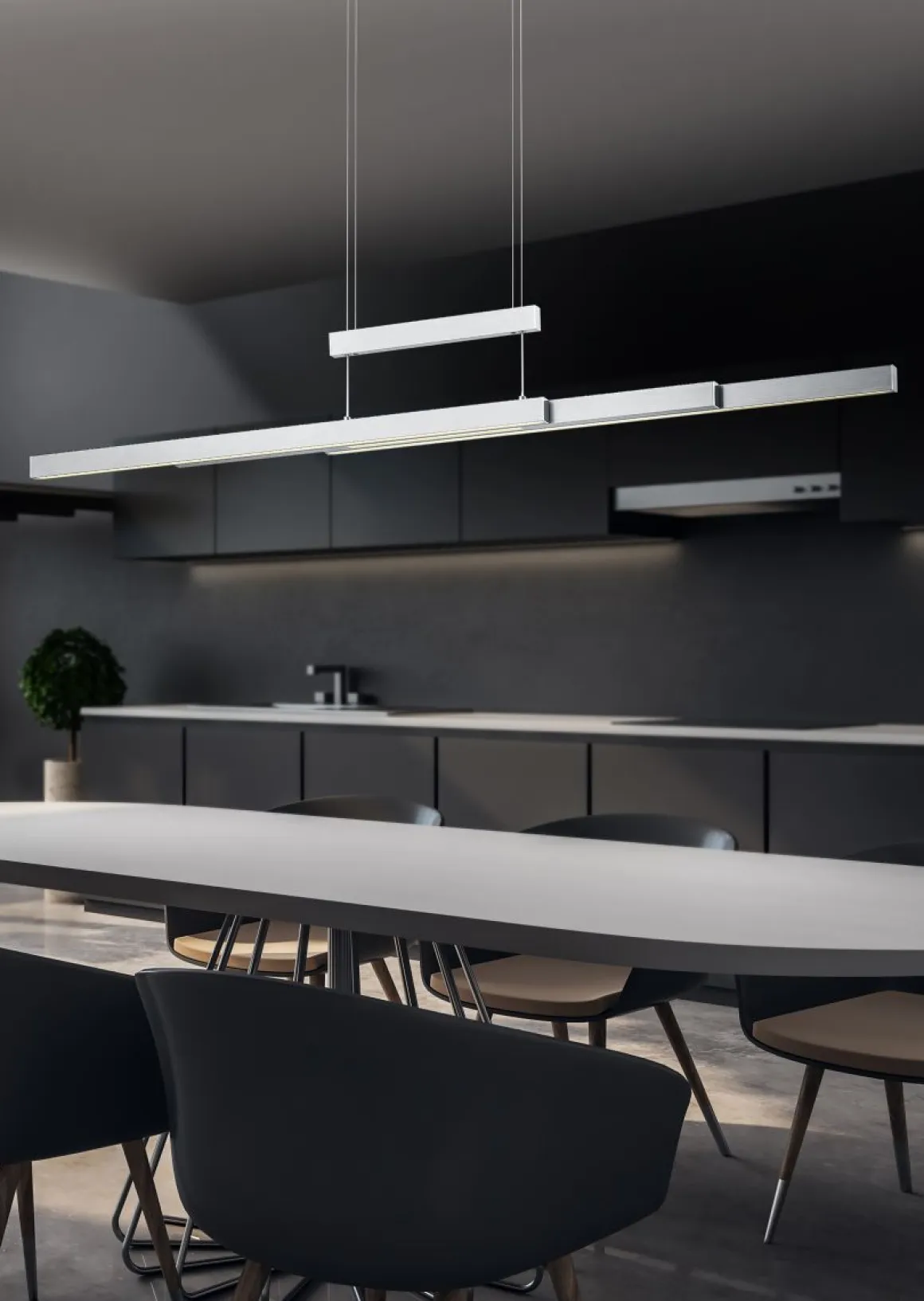 TRIO LED Pendelleuchte Trajan Nickel