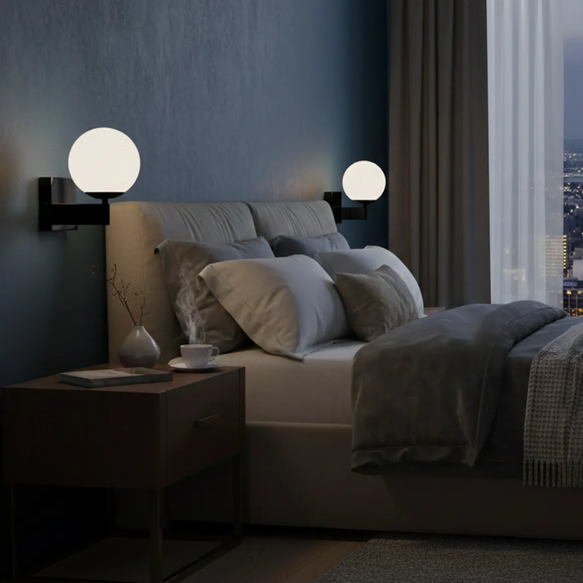TRIO LED Wandlampe Kula Schwarz