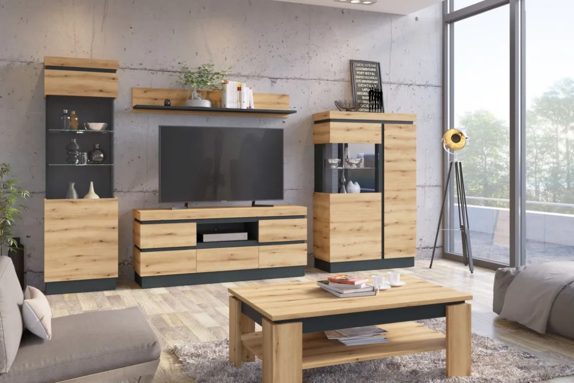 TV-Unterteil Corte Eiche Grau