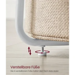 Vasagle Beistelltisch WeiĂ-Beige inkl. Korb
