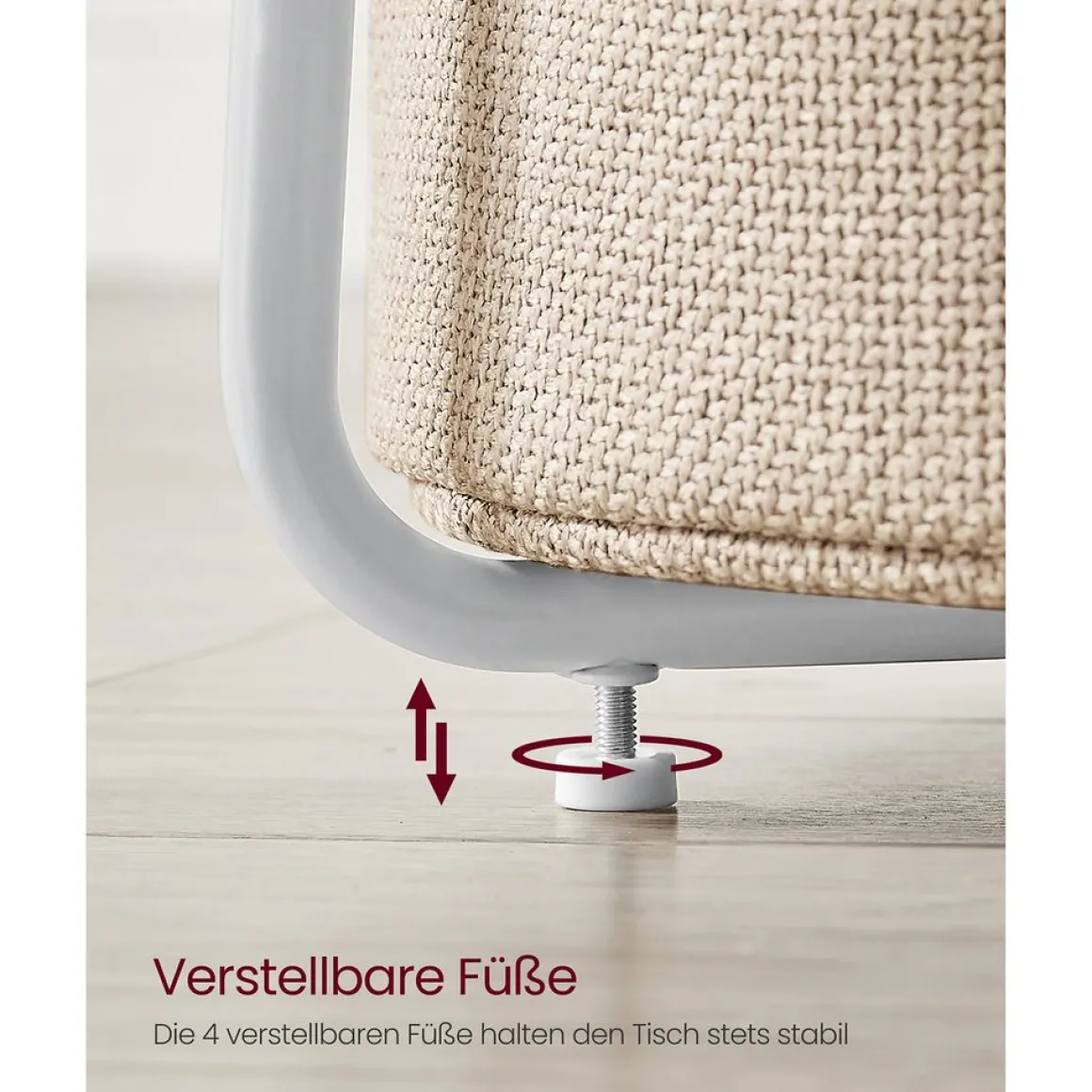 Vasagle Beistelltisch Weiß-Beige inkl. Korb