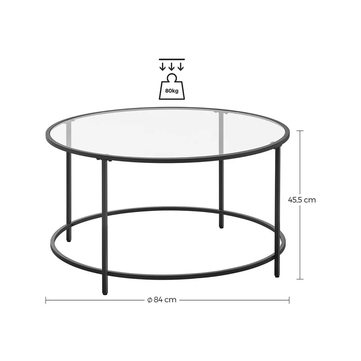 Vasagle Couchtisch Schwarz