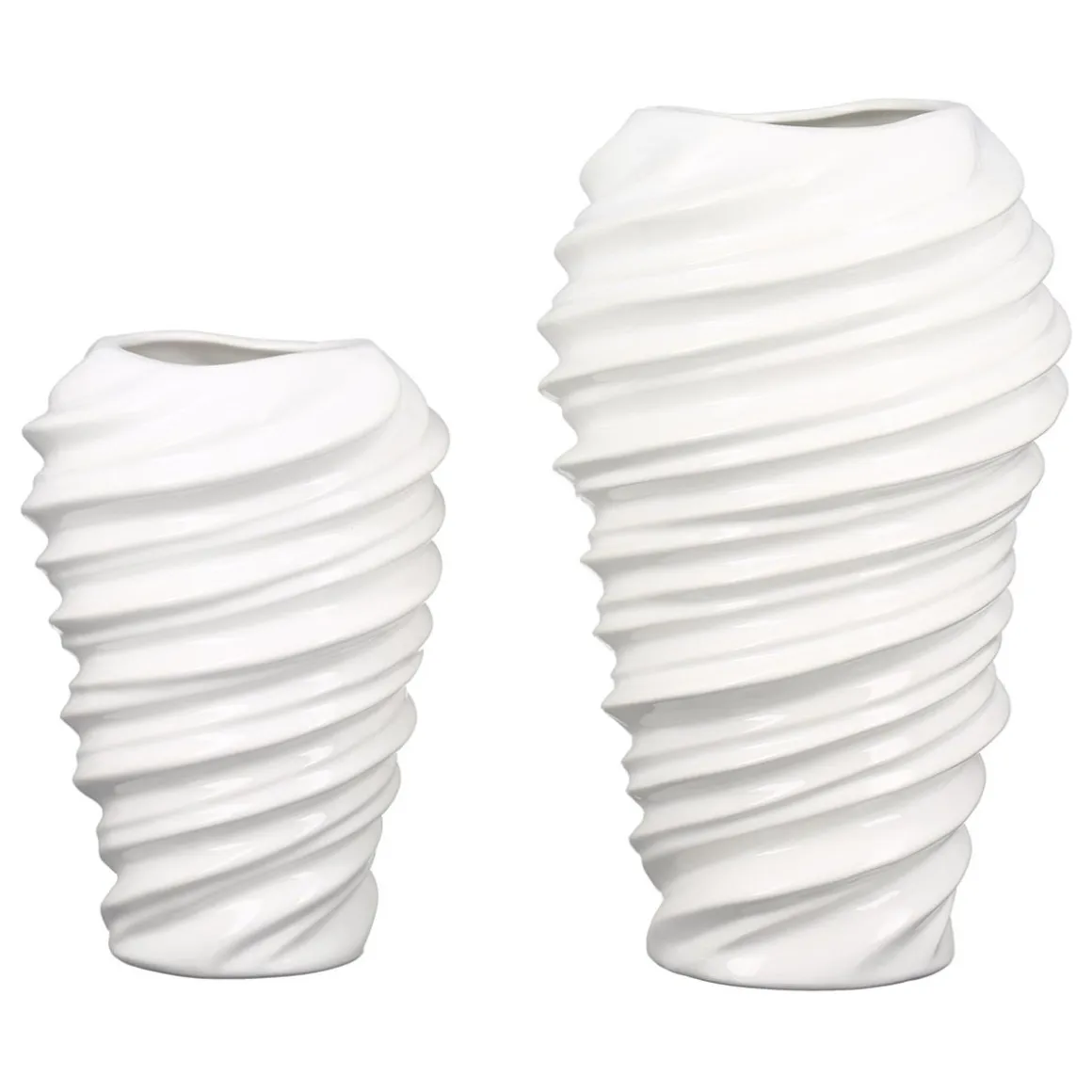 Vase Twist mit Rillenstruktur