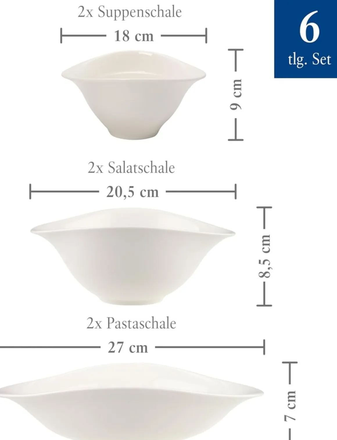 Villeroy & Boch 6-tlg Schalen Trio Vapiano