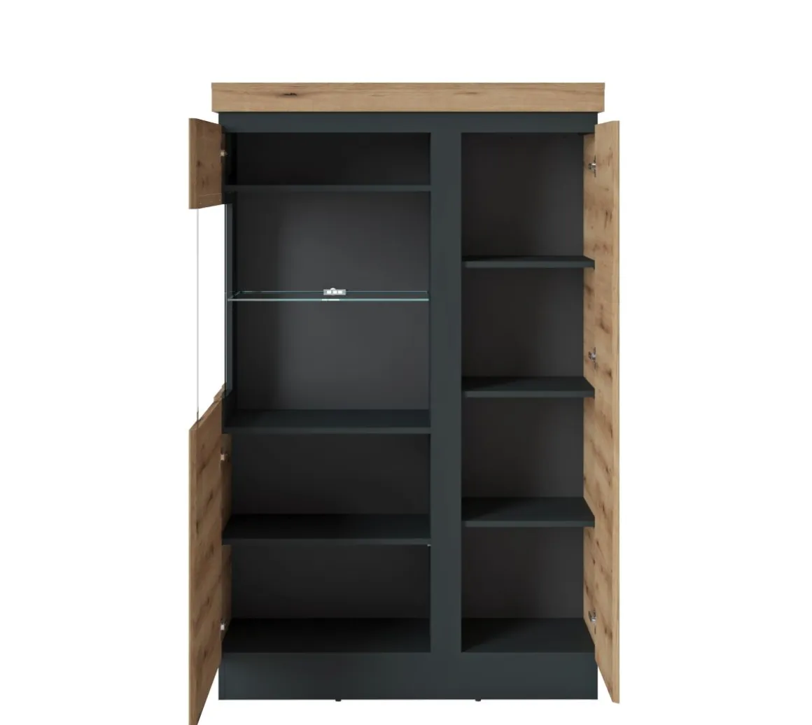 Vitrine Corte Eiche Grau 104 x 164 cm