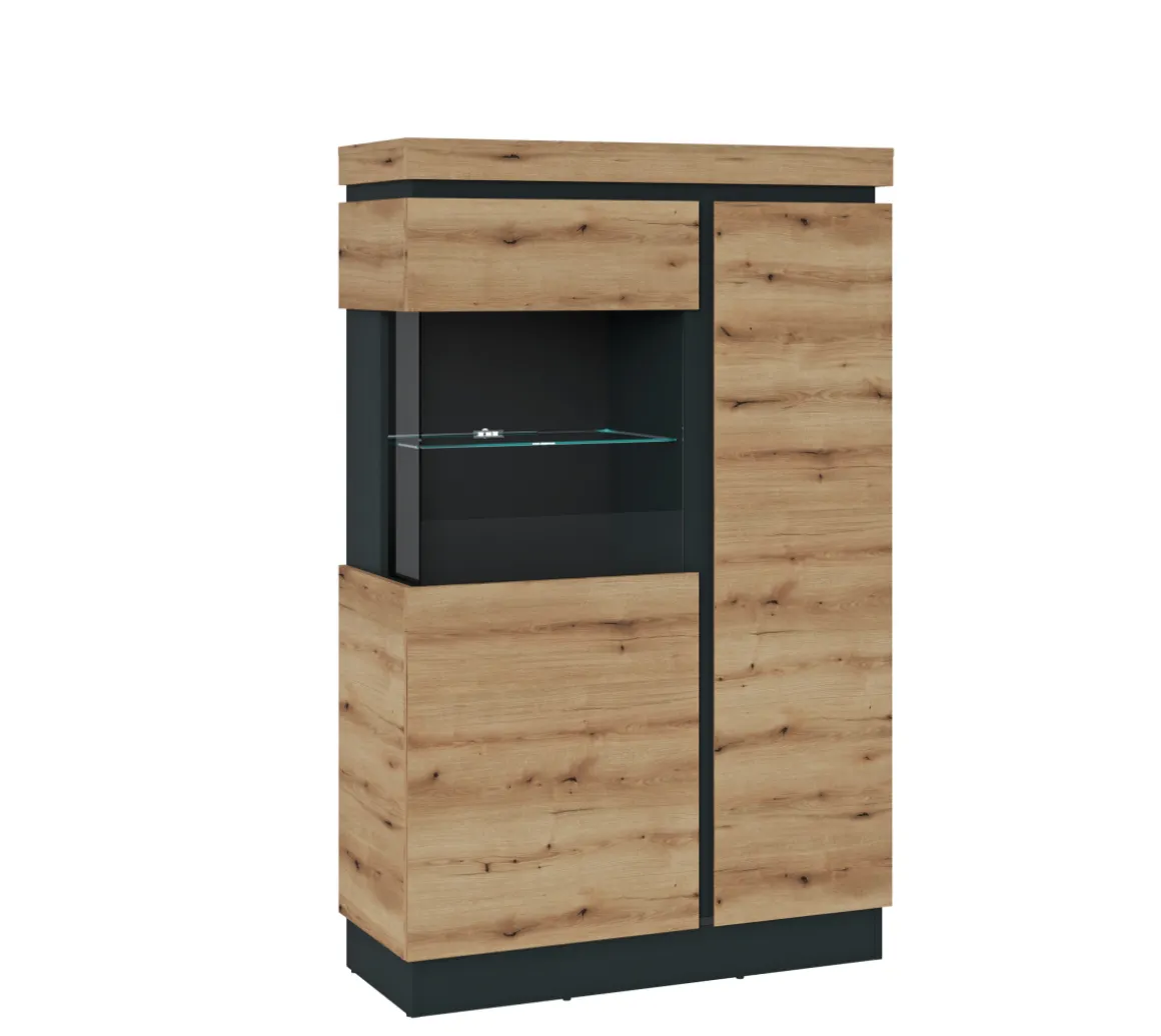 Vitrine Corte Eiche Grau 104 x 164 cm