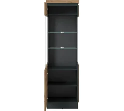 Vitrine Corte L Eiche Grau 60 x 201 cm