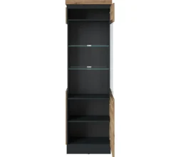Vitrine Corte R Eiche Grau 60 x 201 cm