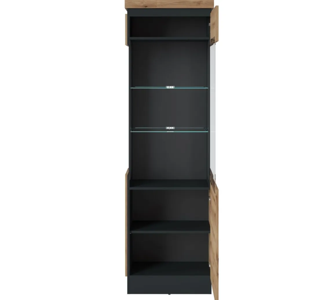 Vitrine Corte R Eiche Grau 60 x 201 cm