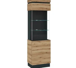 Vitrine Corte R Eiche Grau 60 x 201 cm