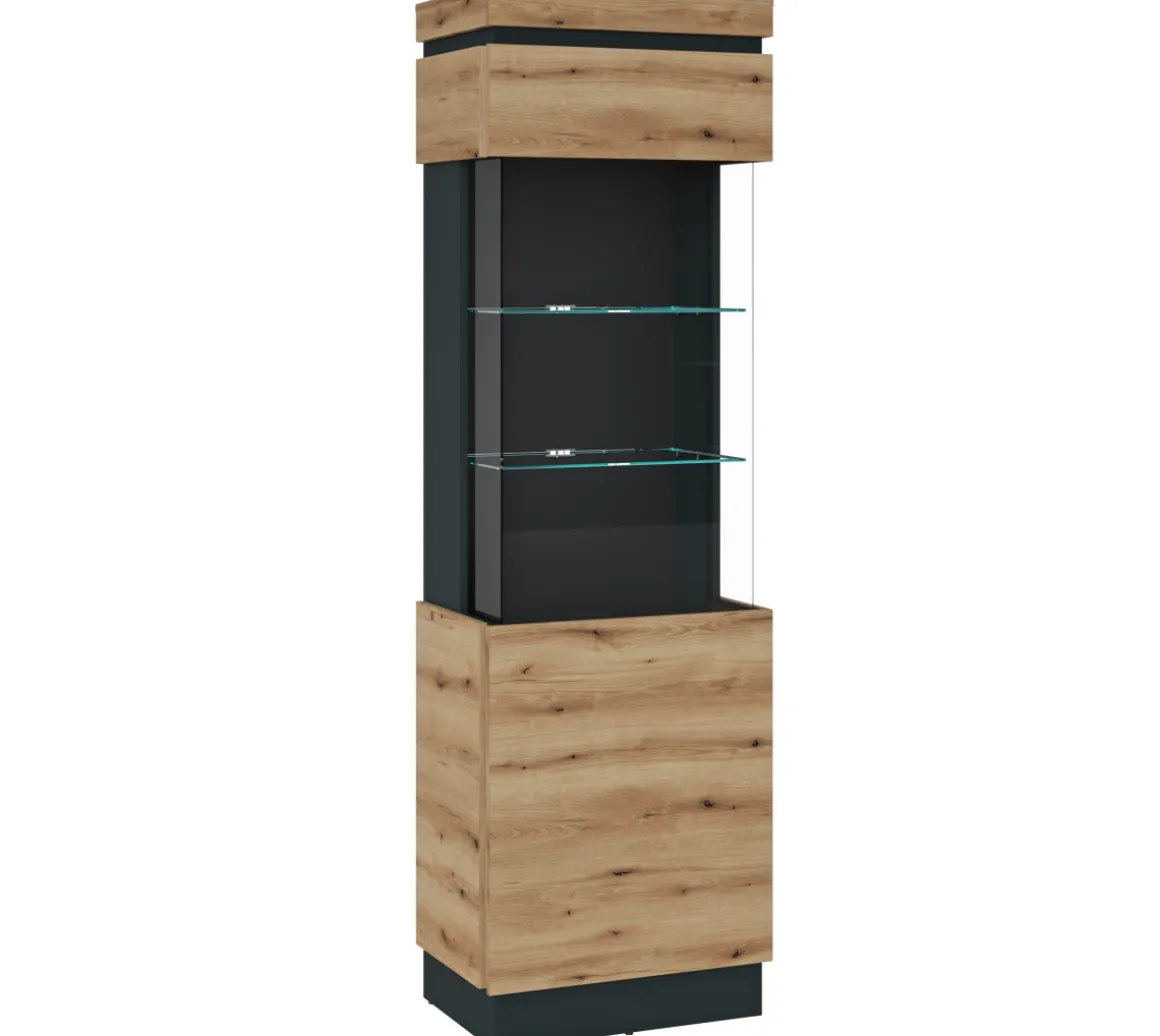 Vitrine Corte R Eiche Grau 60 x 201 cm