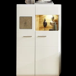Vitrine Fun Plus mit Beleuchtung Weiß 2-türig