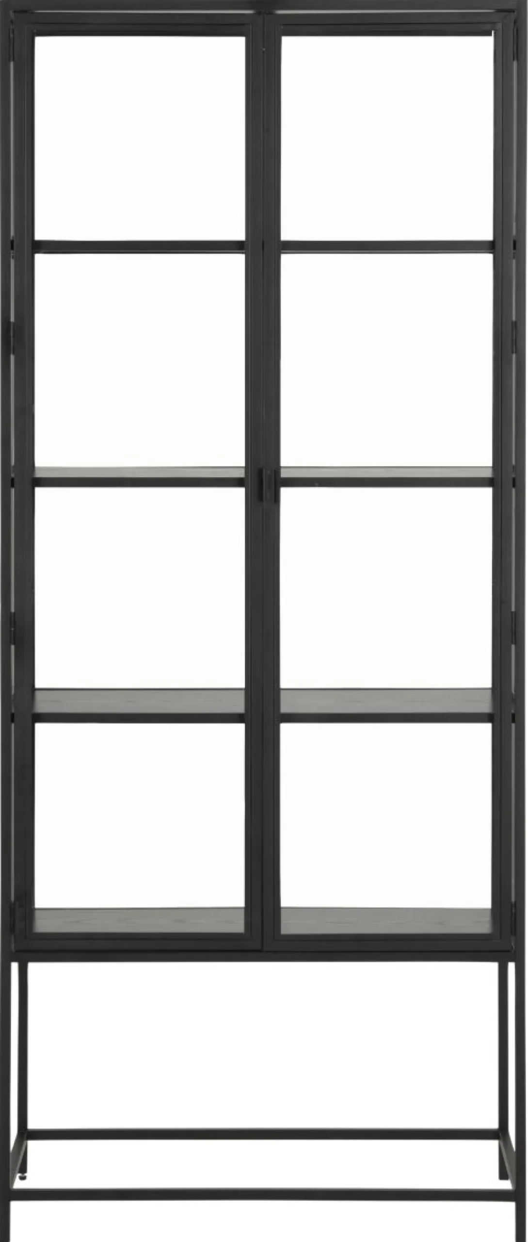 Vitrine Seaford Glas Schwarz 77 x 186 cm