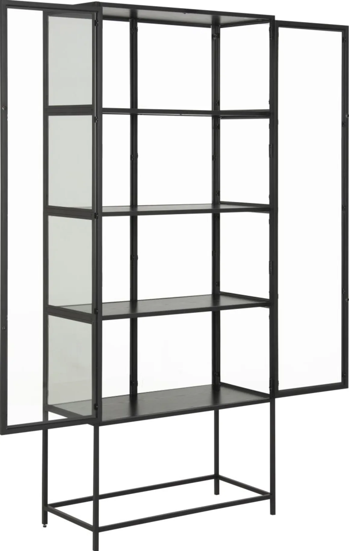Vitrine Seaford Glas Schwarz 77 x 186 cm