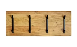 Wandgarderobe Rivera Akazie mit 4 Metallhaken