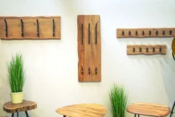 Wandgarderobe Rivera Akazie mit 6 Metallhaken