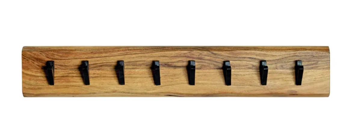 Wandgarderobe Rivera Akazie mit 8 Metallhaken