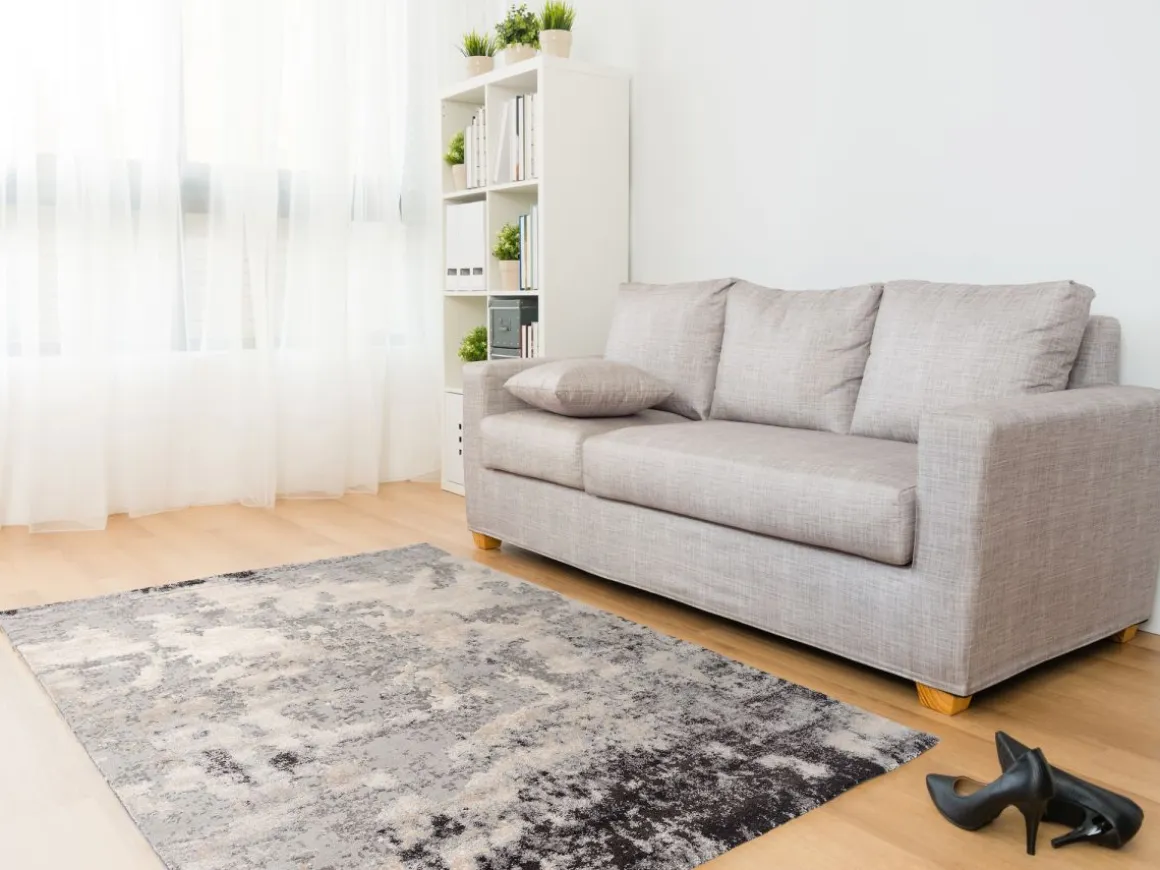 Webteppich Assoro Hellgrau 65 x 130 cm