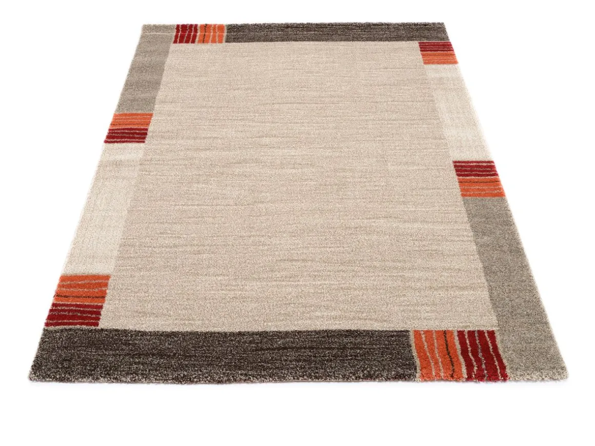 Webteppich Castle Stripe Beige-Dunkelbraun 160 x 230 cm