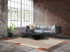 Webteppich Castle Stripe Beige-Dunkelbraun 160 x 230 cm