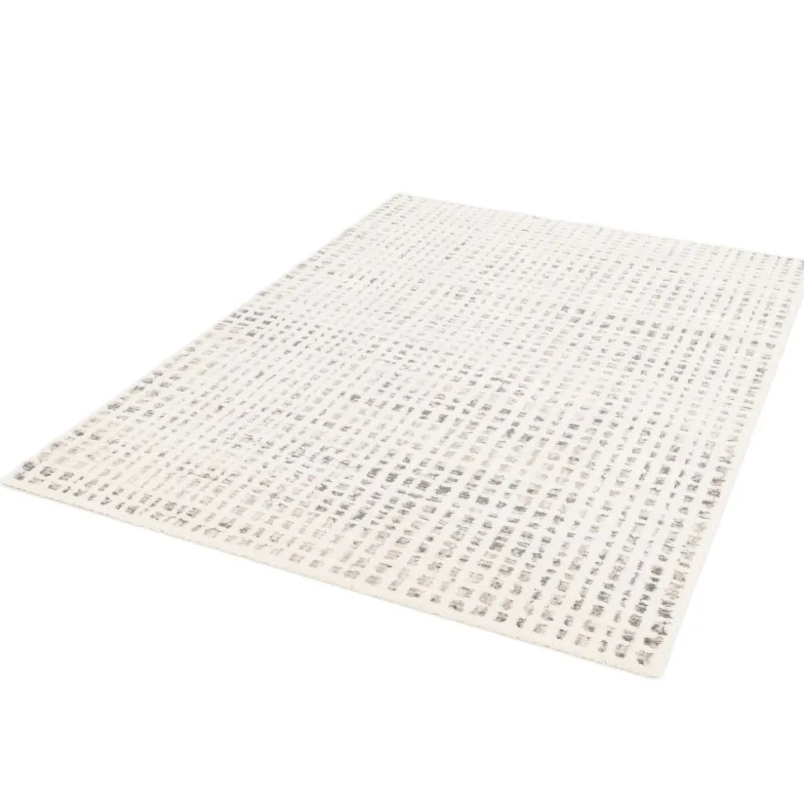 Webteppich Cocoon 3D Karo Design Weiß Grau 80 x 150 cm