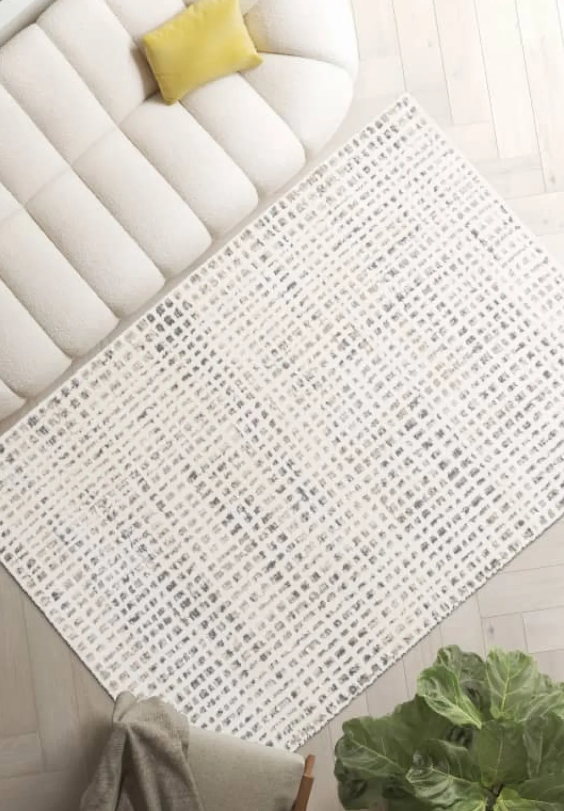 Webteppich Cocoon 3D Karo Design Weiß Grau 80 x 150 cm