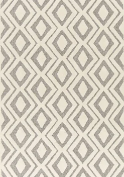 Webteppich Cocoon 3D Raute Design Braun Weiß 80 x 150 cm