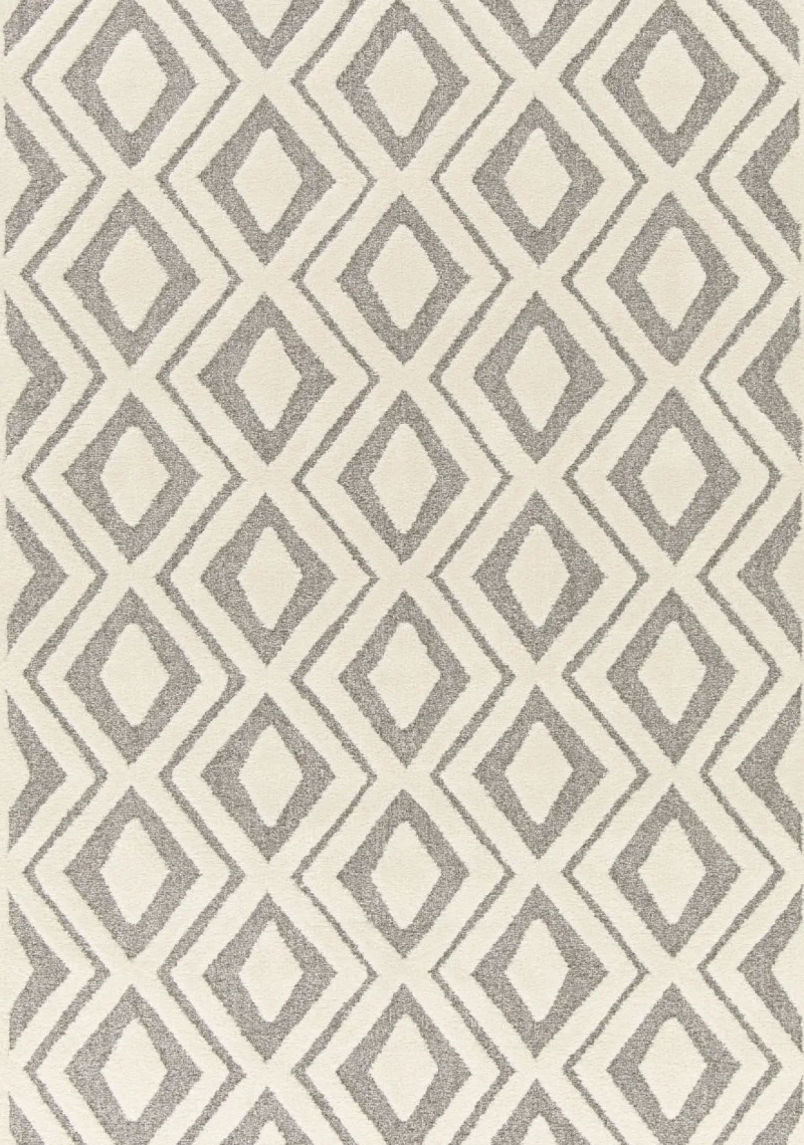 Webteppich Cocoon 3D Raute Design Braun Weiß 80 x 150 cm