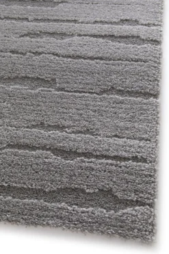Webteppich Cocoon 3D Streifen Design Braun Schwarz 80 x 150 cm