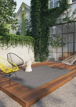 Webteppich Essenza Grau 80 x 150 cm