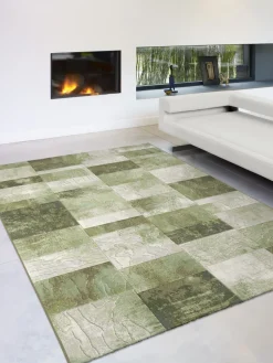 Webteppich Exellenza Beige-Grün 160 x 230 cm
