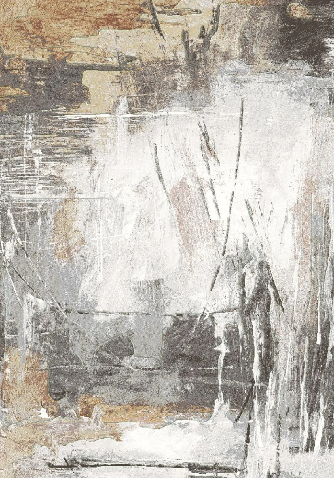 Webteppich Exellenza kohle-grau-terrakotta 133 x 195 cm