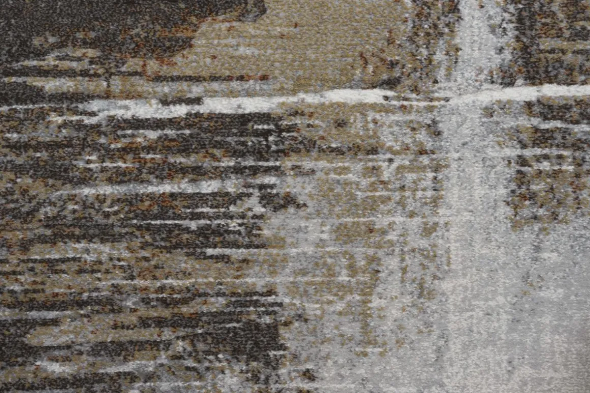 Webteppich Exellenza kohle-grau-terrakotta 133 x 195 cm