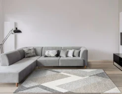 Webteppich Kalahari Grau-Braun-Weiß 133 x 195 cm