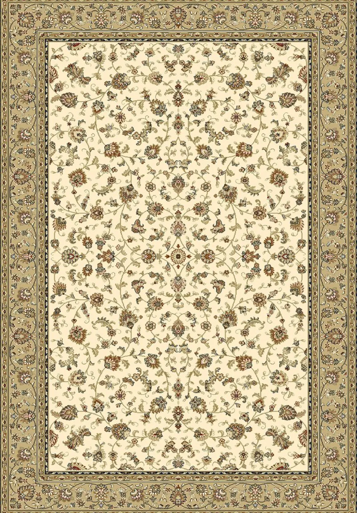 Webteppich Kashmar Bordüre Beige 60 x 115 cm