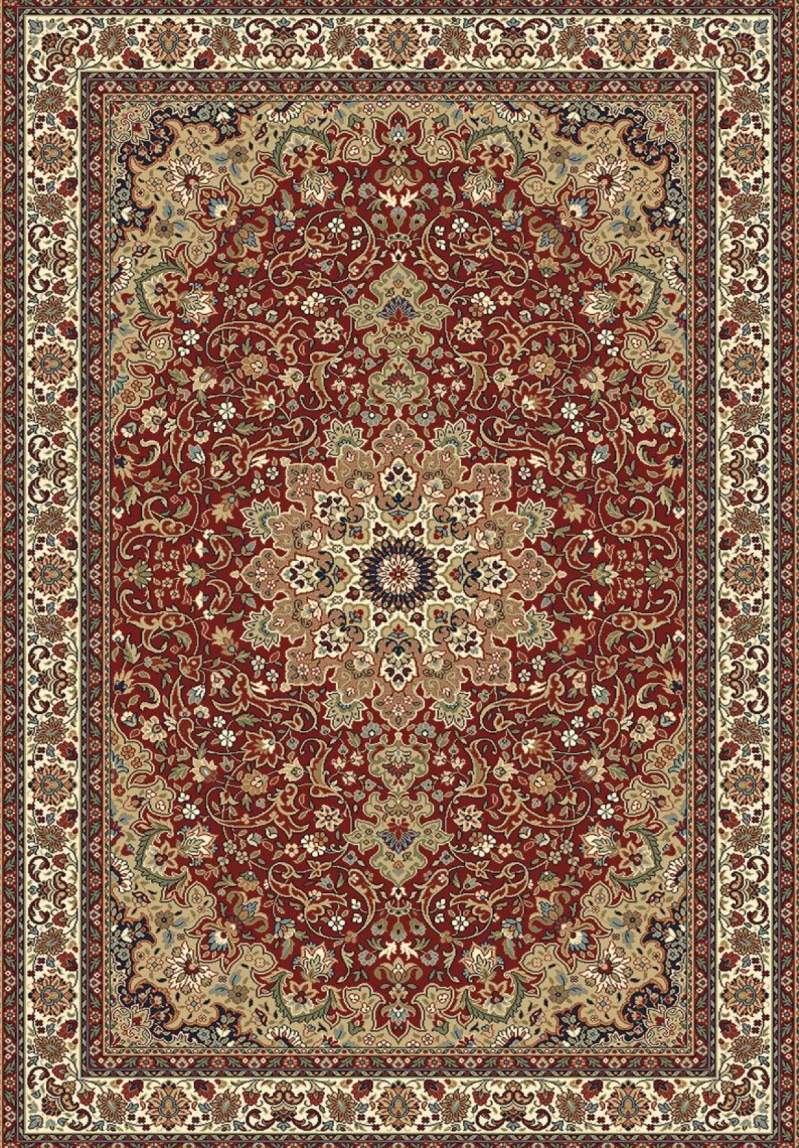 Webteppich Kashmar Medaillon Rot 60 x 115 cm