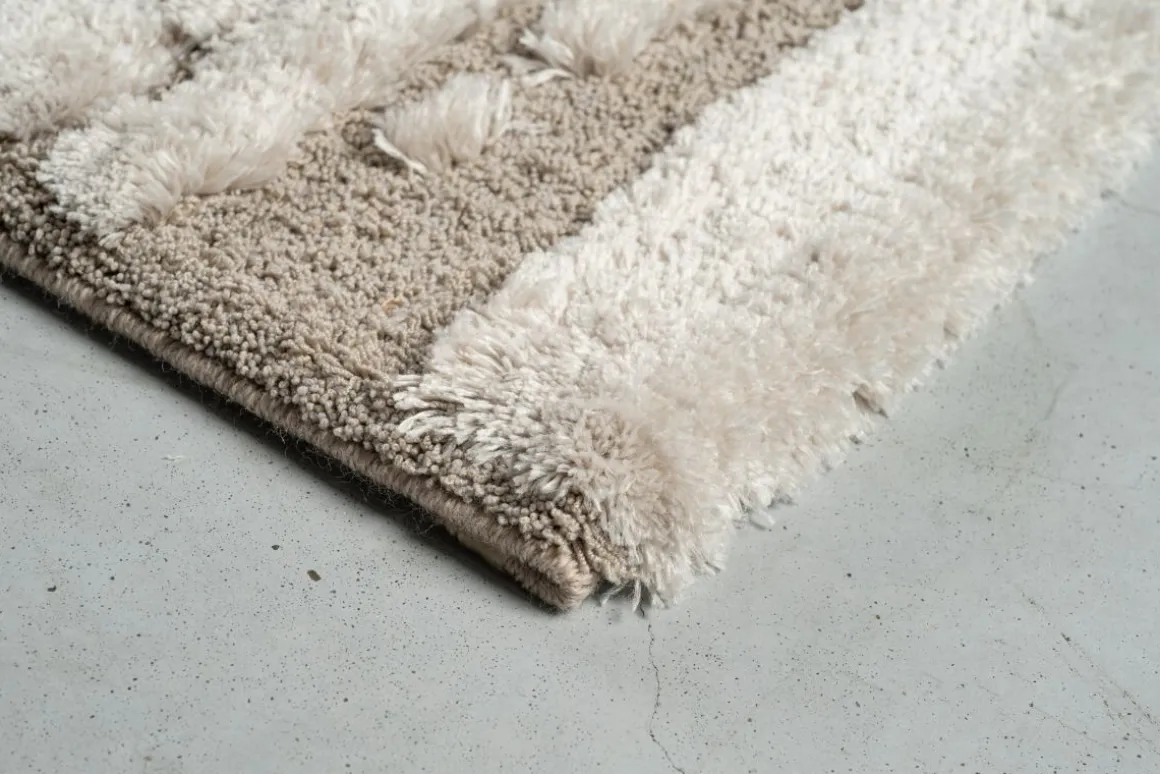 Webteppich Lizardit beige 80 x 150 cm