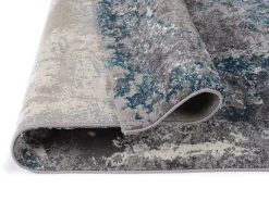 Webteppich Locri Grau-Petrol 200 x 200 cm