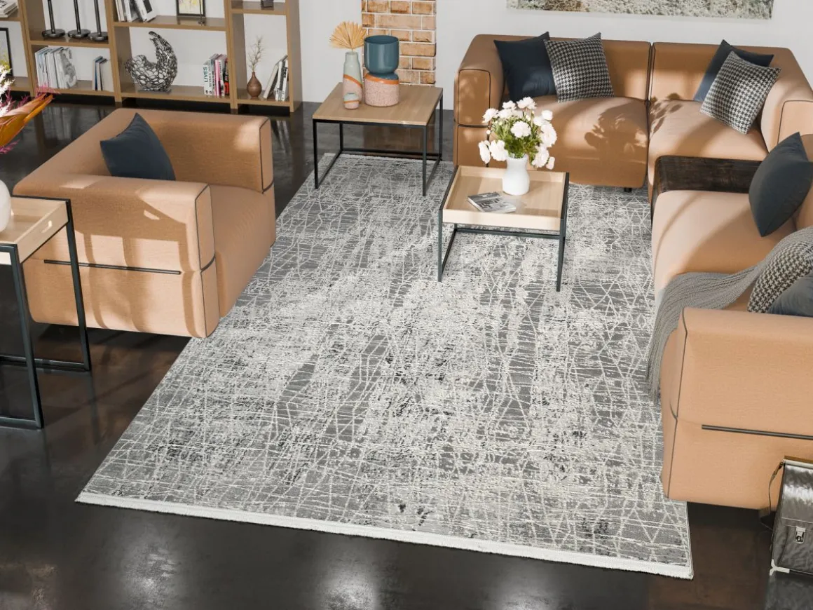 Webteppich Miray Creme-Grau 80 x 150 cm