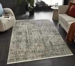 Webteppich Miray Creme-Grau 80 x 150 cm