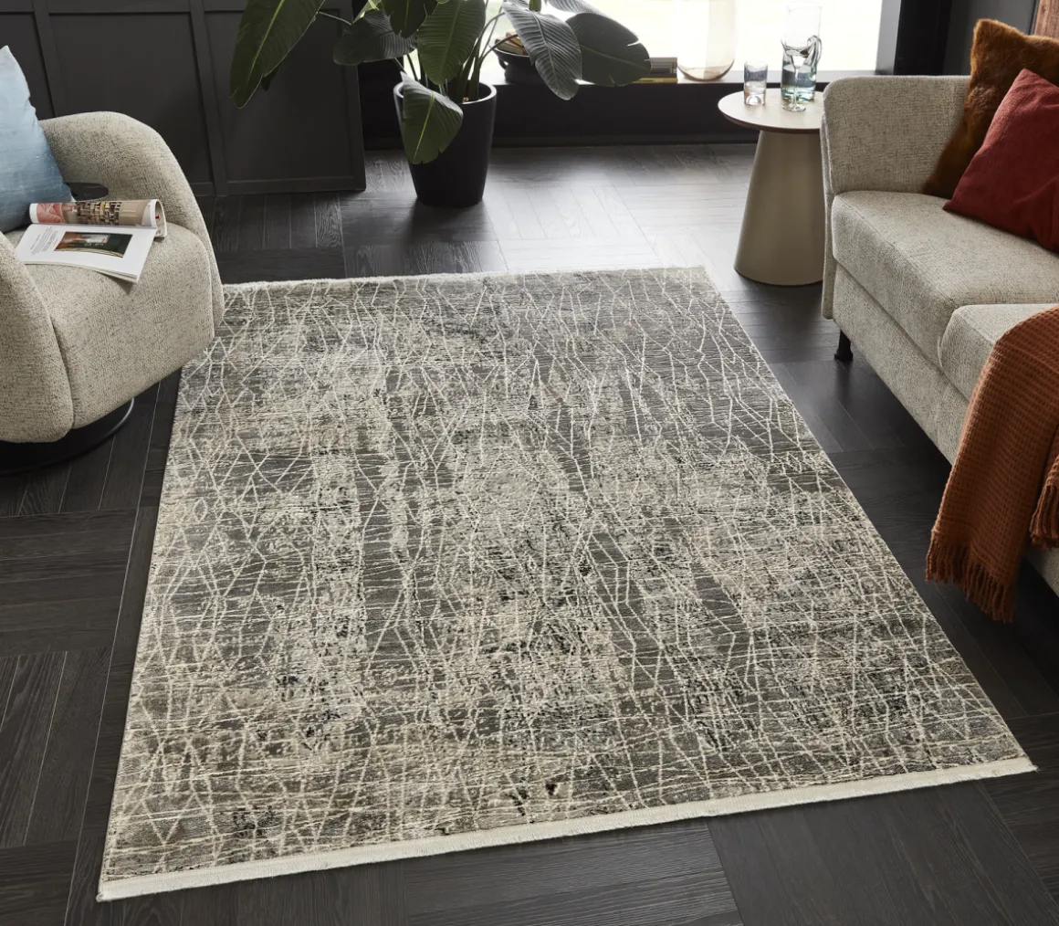 Webteppich Miray Creme-Grau 80 x 150 cm